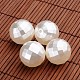 Faceted Round Acrylic Imitation Pearl Beads X-OACR-O002-3478-1