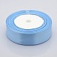 Ruban de satin bleu clair de 1 pouce (25 mm) pour la décoration de fête de bricolage X-RC25mmY065-1