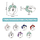 SUPERFINDINGS 7Pcs 7 Styles Owl Alloy Chip Beads Copper Wire Wrapped Pendant Sets FIND-FH0006-75-2