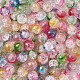 Brins de perles de verre craquelées peintes à la bombe transparente GLAA-TA0003-09-6