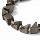 天然石パイライトビーズ連売り  シードビーズで  三角形  8.5~9x7~8.5x8.5~9.5mm  穴：1mm  約18個/連  7.09''（18センチメートル） G-E590-01-3