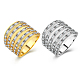 Unisex Brass Micro Pave Cubic Zirconia Wide Band Rings RJEW-BB20658-G-7-8