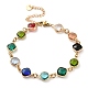 Bracelets de chaîne à maillons en verre coloré BJEW-B075-02-1