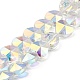 Chapelets de perles en verre transparent électrolytique GLAA-C029-04-1