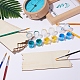 Diy色の描画木工芸品  木製カボション付き  プラスチックアートブラシペン値セットと空のペイントパレット  ミックスカラー  178~200x5~7mm DIY-PH0026-64-5