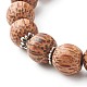 Bracelets extensibles en perles de bois de coco naturel BJEW-JB06642-9