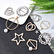 SUPERFINDINGS 9Pcs 9 Style Alloy Rhinestone Slide Bowknot Buckles & Scarf Clips Brooches JEWB-FH0001-06-4