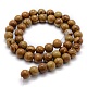 Chapelets de perles en pierre en bois naturel X-G-G763-05-4mm-2