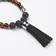 Lava Rock and Obsidian Beads Bracelets and Earrings Jewelry Sets SJEW-JS00904-01-3