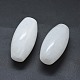 Natürliche weiße Jade zwei halb gebohrte Löcher Perlen G-G795-11-17-2