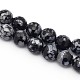 Facettes rondes flocon de neige naturelle obsidienne perles brins G-E302-092-8mm-1