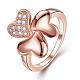 Real Rose Gold Plated Brass Cubic Zirconia Jewelry Sets SJEW-BB04769-RG-3