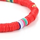 Bracelets élastiques faits à la main de perles heishi en pâte polymère BJEW-JB05304-03-3