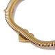 Bracelet à maillons coeur en émail noir avec chaînes serpent plates BJEW-P284-07G-3