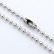 Boy's 304 Stainless Steel Ball Bead Chain Necklaces NJEW-L095-05-2