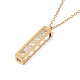 Clear Cubic Zirconia Beaded Rectangle Pendant with 304 Stainless Steel Cable Chains for Women NJEW-P262-05G-3