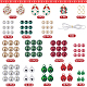SUNNYCLUE 1 Box 240Pcs DIY 6 Sets Christmas Charms Beading Bracelets Making Kit Small Jingle Bells Red Green Beads Holiday Cheerful Sound Craft Bell Winter Snowflake Charms for Jewelry Making Kits DIY-SC0022-63-2