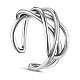 SHEGRACE Rhodium Plated 925 Sterling Silver Cuff Finger Ring JR457A-1