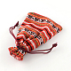 Tela estilo bolsas bolsas de embalaje de cordón étnicos X-ABAG-R006-10x14-01H-2