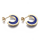 Brass Micro Pave Cubic Zirconia Crescent Moon Stud Earrings EJEW-N011-01B-2