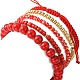 5 pièces 5 styles de bracelets extensibles en perles de verre et de laiton BJEW-TA00298-4