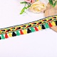 50 Yards Rainbow Color Polyester Fringe Ribbon PW-WG86630-02-1