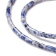 Natürliche blaue Fleck Jaspis Perlen Stränge G-A201-B11-3