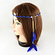 Женские повязки на голову с плетеными замшевыми шнурами из окрашенных перьев OHAR-R188-05-2