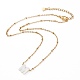 (vente d'usine de fêtes de bijoux) colliers pendentif initial en coquille naturelle NJEW-JN03298-02-3