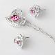 Real 18K Platinum Plated Alloy Austrian Crystal Heart Jewelry Sets SJEW-DD0001-001C-4