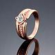 Классические мужские кольца из латуни и циркония с покрытием из настоящего розового золота RJEW-BB06383-8RG-3