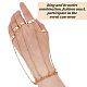 Anattasoul 4 set 4 estilo color 4 dedos cadena eslabones brazalete anillos 5 dedo anillos pulseras SJEW-AN0001-05-3