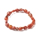 Bracelet extensible de perles de jaspe rouge naturel pour les enfants BJEW-JB07031-08-1
