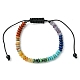 Bracelets de perles tressées rondes plates avec pierres précieuses naturelles et synthétiques mélangées BJEW-JB09710-01-1