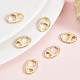 BENECREAT 6Pcs Real 18k Gold Plated Brass Spring Door Clasp Gold Metal Oval Key Ring Fastener Ring Clasp for Jewelry Making Keychain Bag Bag Purse Handbag Strap Craft Supplies KK-BC0009-99-4
