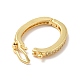 Brass Micro Pave Clear Cubic Zirconia Twister Clasps  KK-H434-21G-2