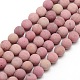 Natural Frosted Rhodonite Round Bead Strands G-M064-4mm-04-1