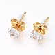 Colliers et boucles d'oreilles en laiton avec pendentif zircone cubique parures Jeweley SJEW-L154-12-7