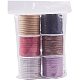 JEWELEADER 6 Rolls 32 Yards Faux Suede Cord 3mm Korean Velvet Flat Leather Lace Beading Thread with Glitter Powder Mixed Color for Jewelry Making Tassel Necklace Earring Braided Bracelet 3x1.4mm LW-PH0002-05-3mm-9