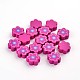 Printed Lovely Flower Natural Wood Beads WOOD-15D-4-1
