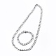 304 Stainless Steel Curb Chains Jewelry Sets SJEW-E328-08-2