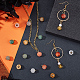 CHGCRAFT 16Pcs 4 Colors Natural Pumpkin Shape Stone Pendants Natural Gemstone Beads Quartz Charms with Golden Tone Brass Findings for DIY Bracelets Necklaces Earrings FIND-CA0005-80-4