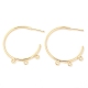 Brass Ring Stud Earrings Findings KK-K351-26G-1