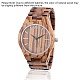 Relojes de pulsera de madera zebrano WACH-H036-36-2