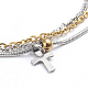 304 bracelets chaîne 3 brins en acier inoxydable BJEW-L673-018-GP-3