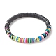 Bracelet extensible fait main en perles heishi en argile polymère BJEW-JB07308-1