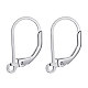 BENECREAT 4 Pairs 925 Sterling Silver Interchangeable Leverback Earwires Earring Findings Hooks with Open Hoops for DIY Jewelry Making - 12x11x1mm STER-BC0001-36P-1
