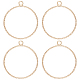Beebeecraft 1 Box 20Pcs Ring Charms 18K Gold Plated Round Circle Pendant Charm with Hole for Jewelry Making KK-BBC0011-56-1