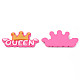 オペーク樹脂カボション  言葉の女王と王冠  ショッキングピンク  27x53x5mm CRES-N021-127-1