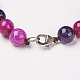 Natural Dyed Agate Beads Necklaces NJEW-F139-8mm-01-3